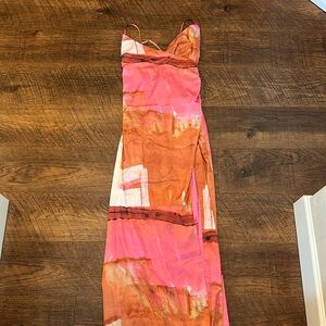 Flowy Satin Maxi Dress Size M